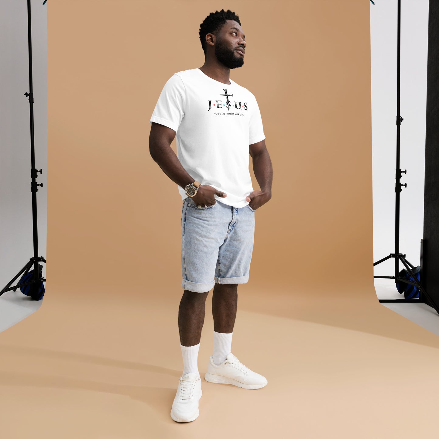 Jesus Friends In Black Unisex T-Shirt